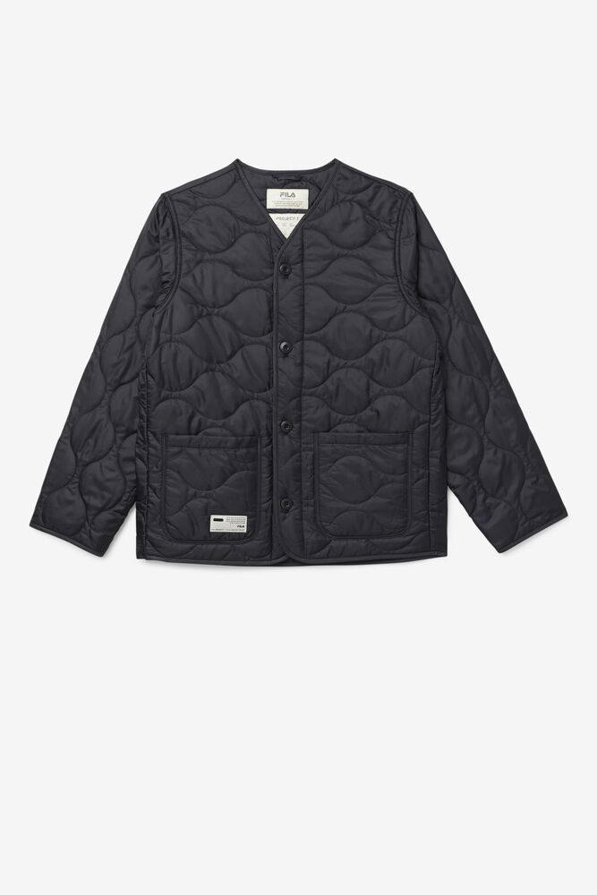 Fila ジャケット メンズ 黒 Project 7 Lightweight Quilted 4589-KMSLE